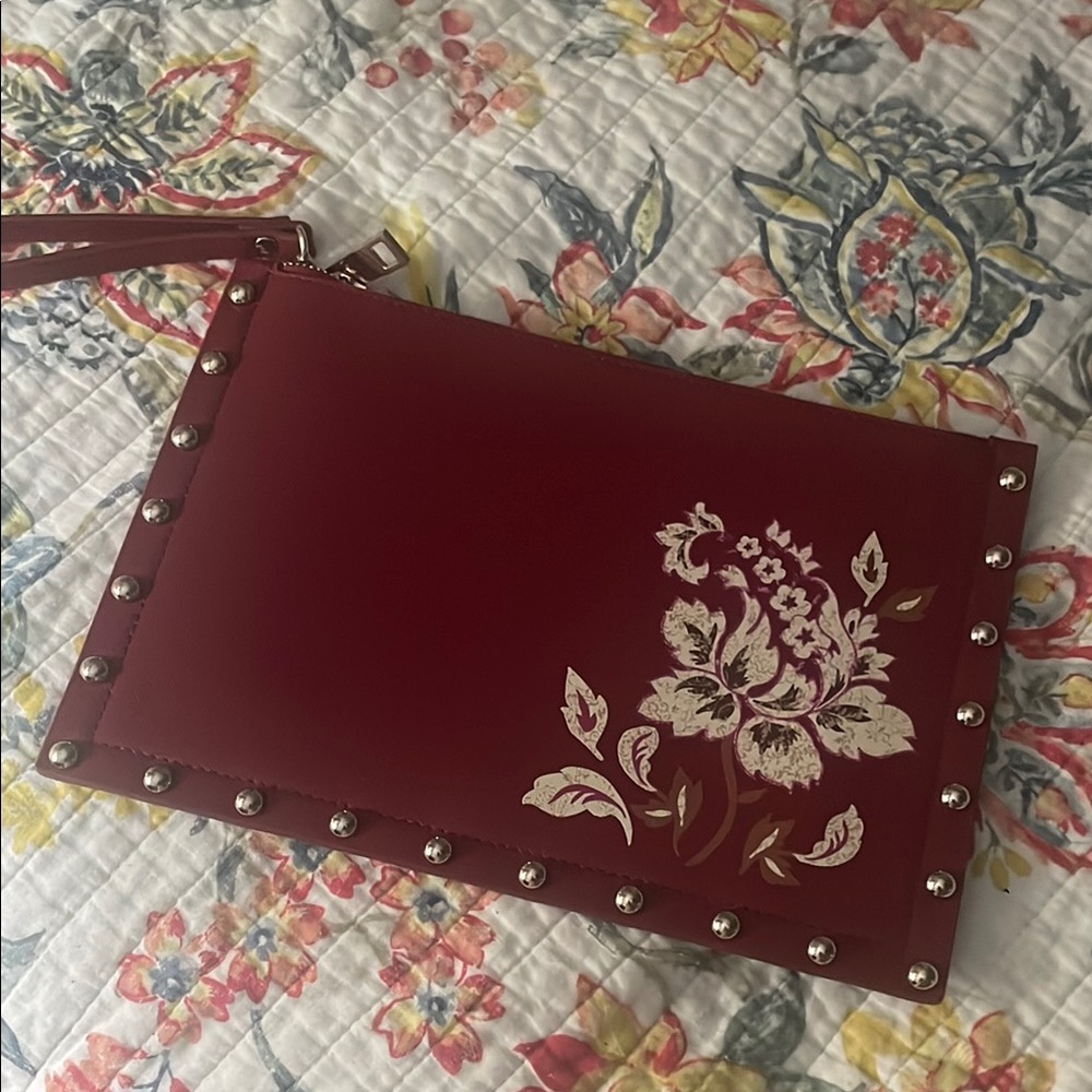 White House Black Market Red Clutch Wristlet
